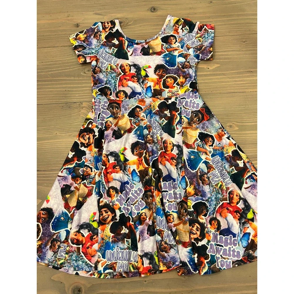Kk24 Boutique Encanto Dress Mirabel Isabela Cartoon Print‎ Twirl Dress 5 6